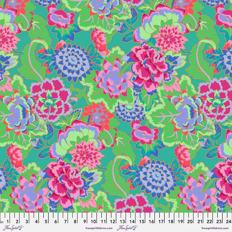 Kaffe Fassett, Spring 2022 Cloisonne - Aqua PWGP046.AQUA puuvillakangas