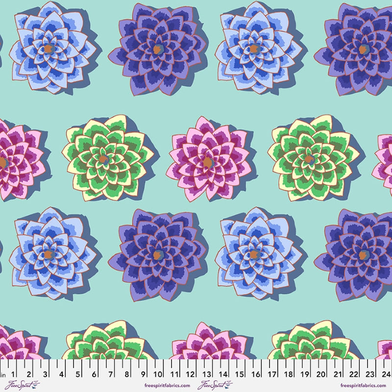 Kaffe Fassett, Spring 2022 Shadow Flower - Aqua PWGP187.AQUA puuvillakangas