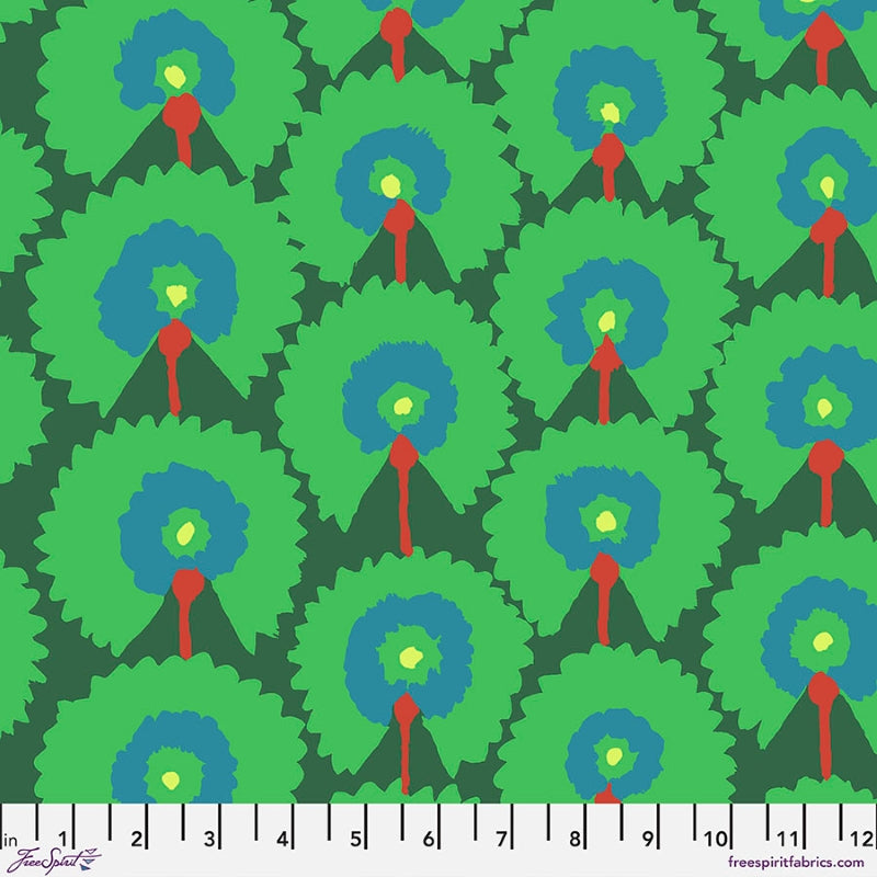 Kaffe Fassett, Spring 2022 Regal Fans - Green PWGP188.GREEN puuvillakangas