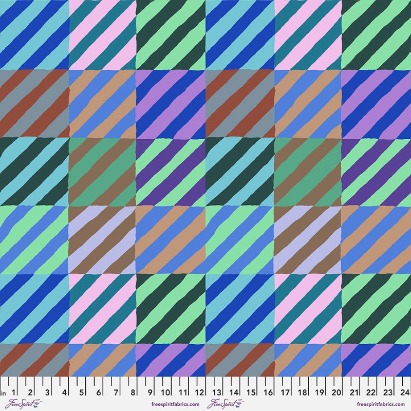 Kaffe Fassett, Spring 2022 Regimental Ties - Blue PWGP189.BLUE puuvillakangas