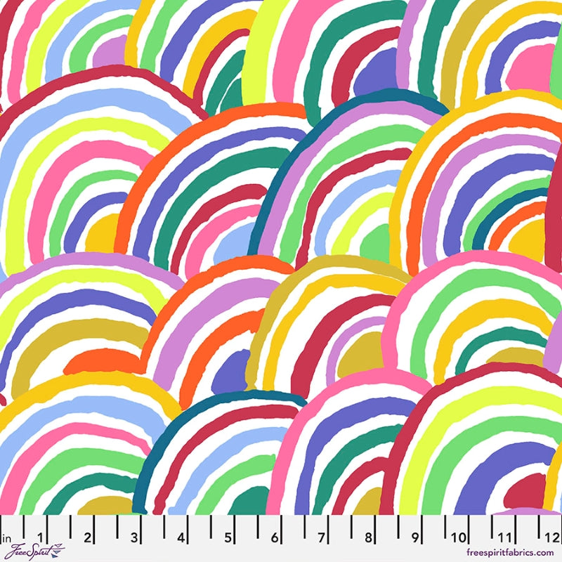 Kaffe Fassett, Spring 2022 Rainbows - White PWGP190.WHITE puuvillakangas