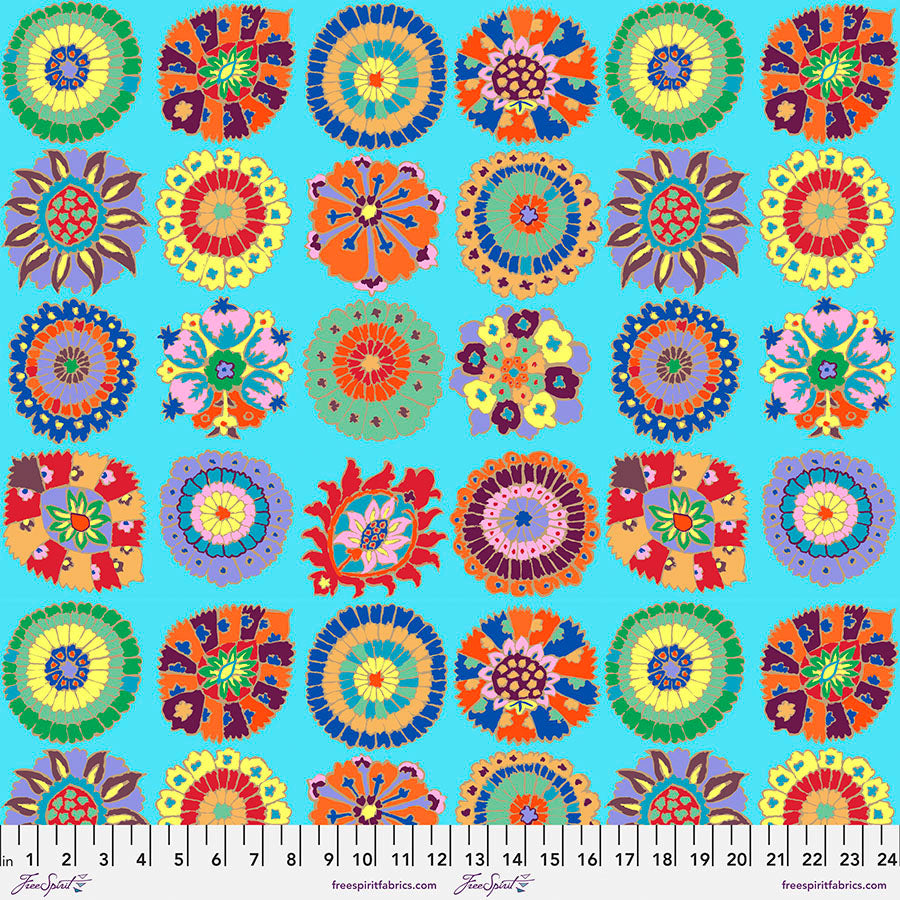 Kaffe Fassett, Spring 2023 Carpet Cookies, Sky PWGP192.SKY puuvillakangas