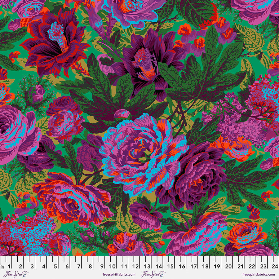 Kaffe Fassett, Spring 2023 Floral Burst, Green PWPJ029.GREEN puuvillakangas