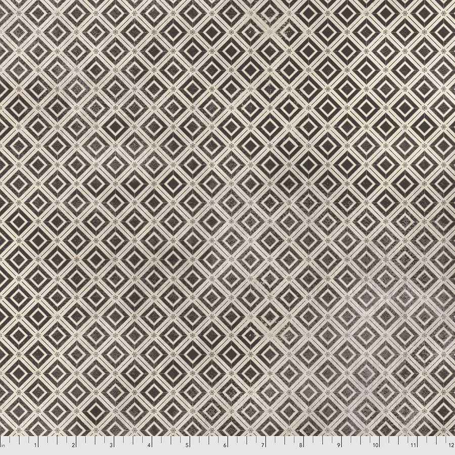 Tim Holtz, Monochrome Diamonds PWTH030.CHARCOAL puuvillakangas