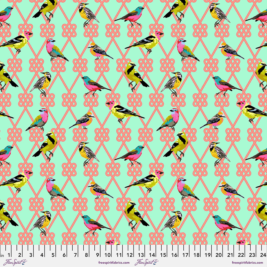 Tula Pink, Moon Garden - In a Finch - Dawn PWTP198.DAWN puuvillakangas