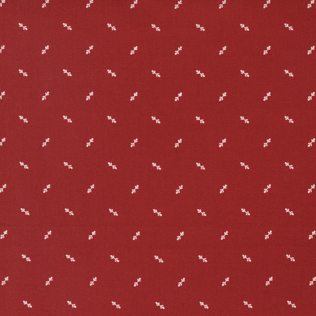 Primitive Gatherings Red and White Gatherings 49197-14 Crimson Sweet Pea -puuvillakangas, syvänpunainen kuosi, 100% puuvillaa, leveys ~110 cm