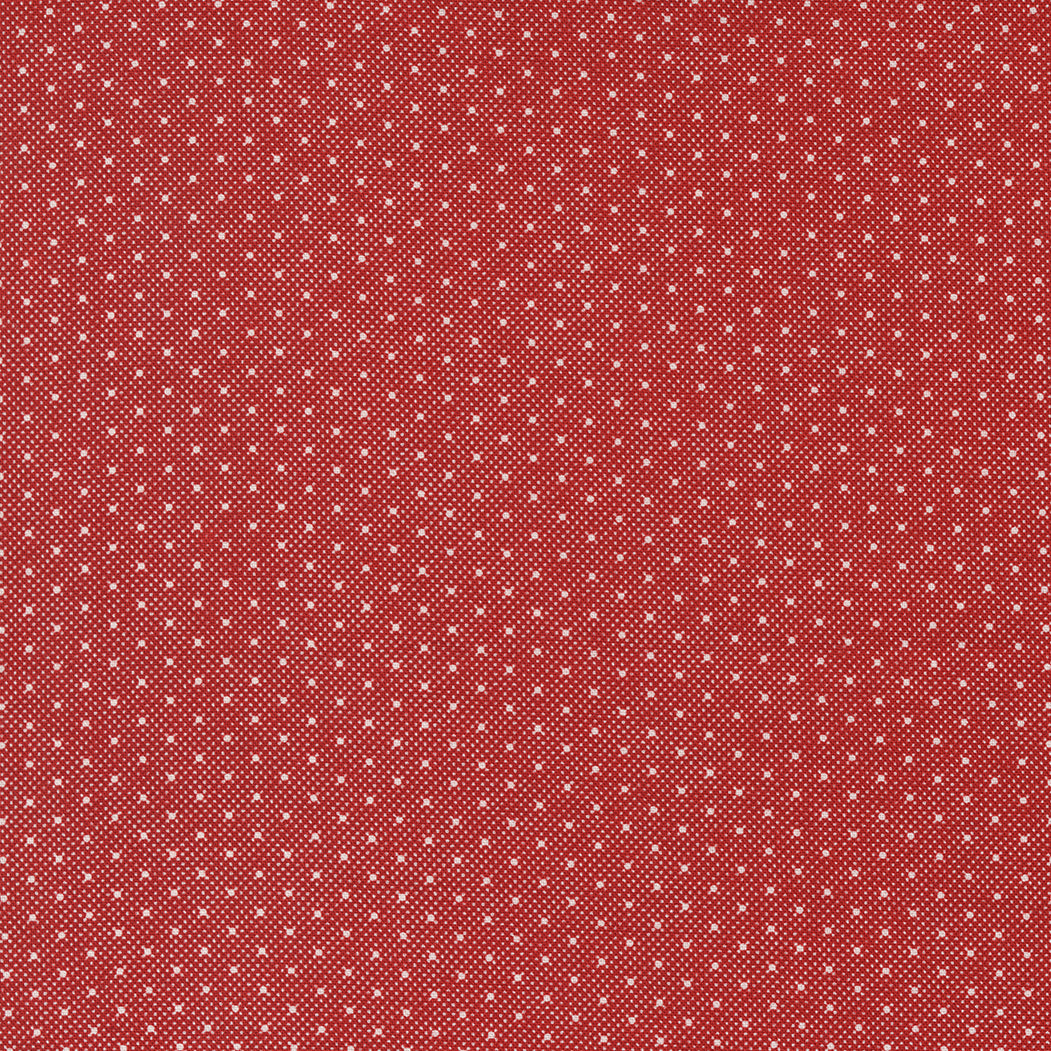 Primitive Gatherings Red and White Gatherings 49199-16 Crimson Dots -puuvillakangas, syvänpunainen täpläkuosi, 100% puuvillaa, leveys ~110 cm