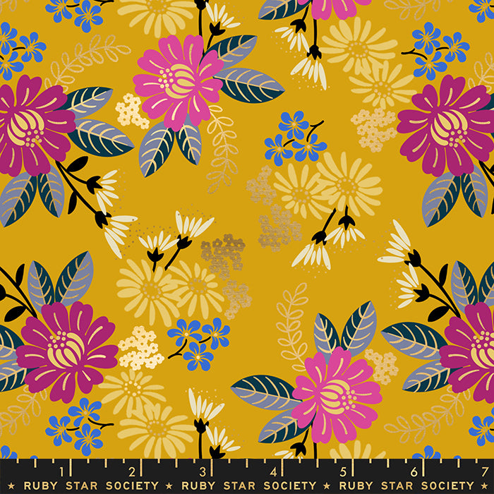 Ruby Star Society, Reign RS1026-12M Eminence Goldenrod puuvillakangas
