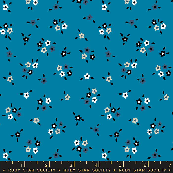 Ruby Star Society, Liana RS3012-14 Calico in Bright Blue puuvillakangas