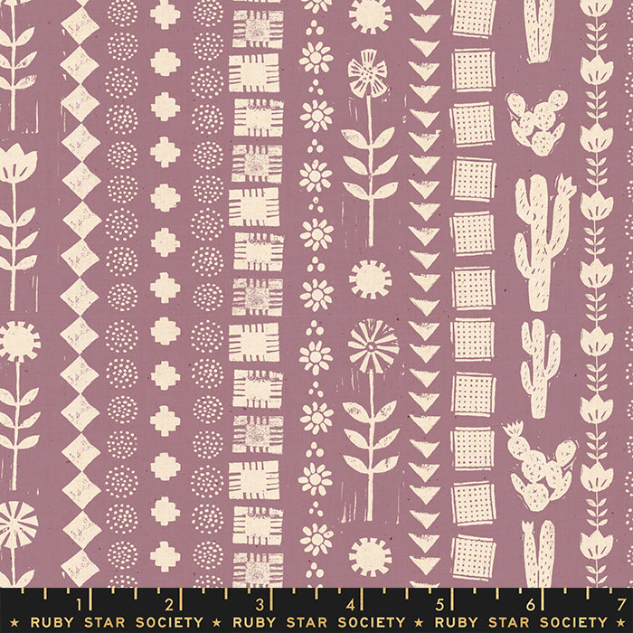 Ruby Star Society, Heirloom, Garden Rows Lilac RS4023-14 valkaisematon puuvillakangas