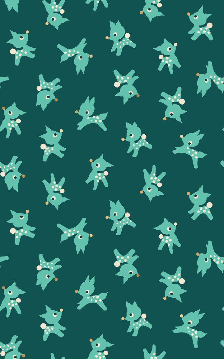 Ruby Star Society, Jolly Darlings - RS5085-14M Metallic Pine puuvillakangas