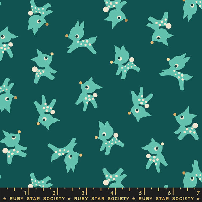 Ruby Star Society, Jolly Darlings - RS5085-14M Metallic Pine puuvillakangas