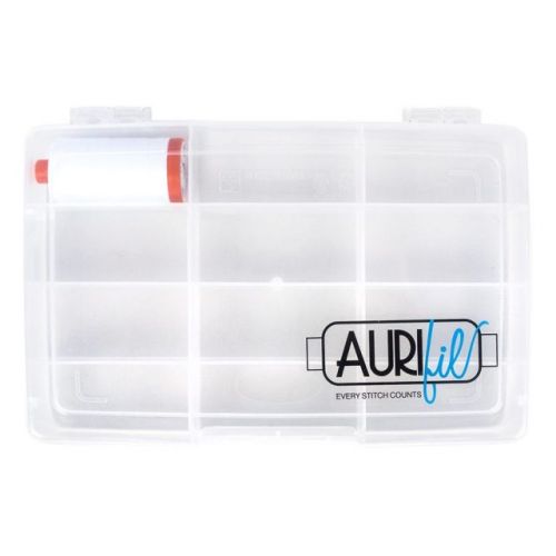 Aurifil thread box and one 50wt white (2024) sewing thread