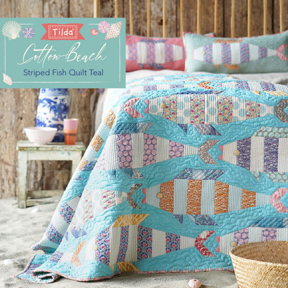 Tilda Cotton Beach - Striped Fish Quilt Pattern, tilkkutyöohje, ILMAINEN
