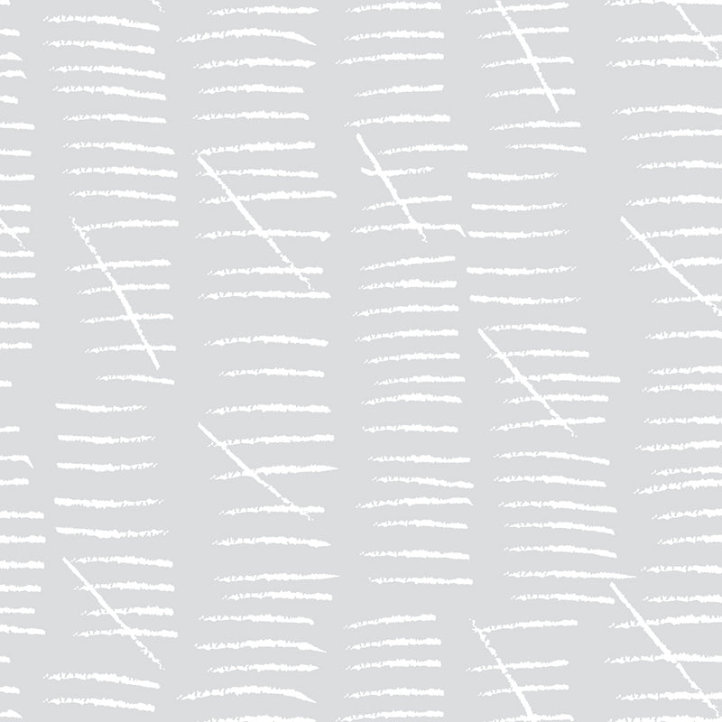 Moda-kankaiden Whispers-kokoelman Hash Marks Zen Grey -kuvioinen 100% puuvillakangas, suunnittelija Studio M, sopii tilkkutöihin ja käsitöihin.