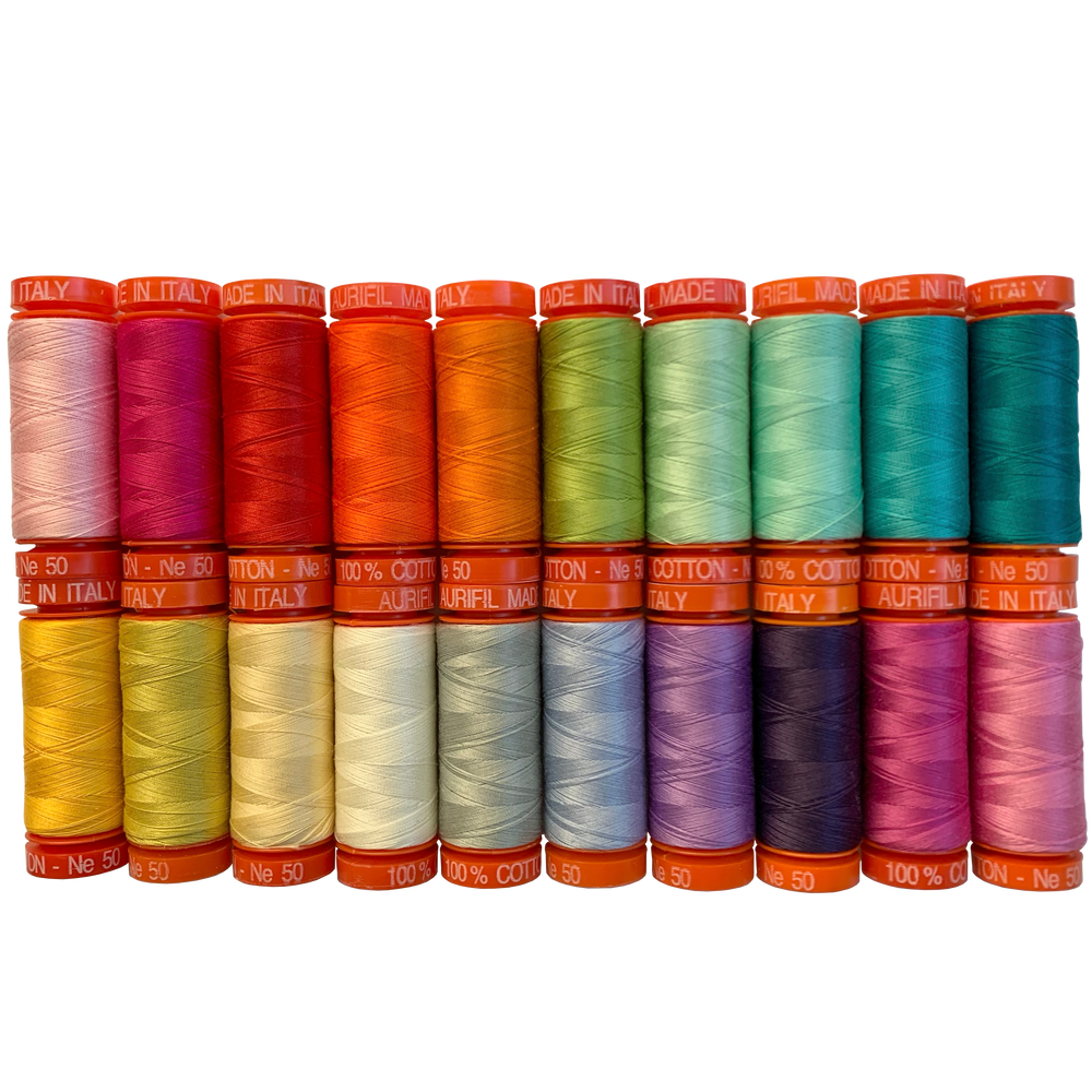 Aurifil Tula Pink Curiouser and Curiouser 50wt ompelulankapaketti