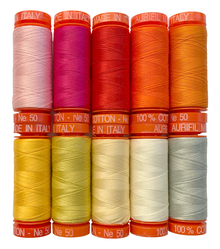 Aurifil Tula Pink Curiouser and Curiouser 50wt ompelulankapaketti