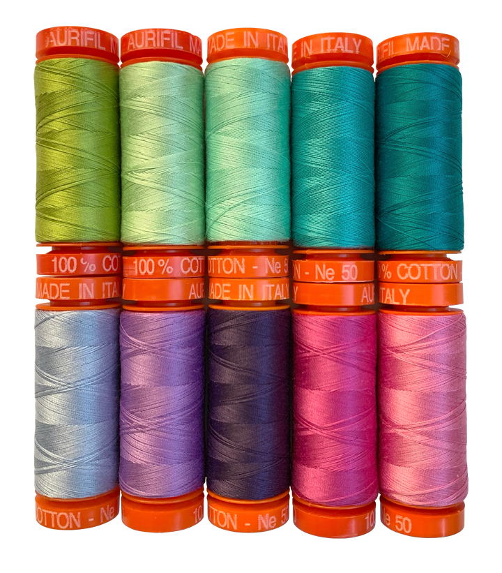 Aurifil Tula Pink Curiouser and Curiouser 50wt ompelulankapaketti