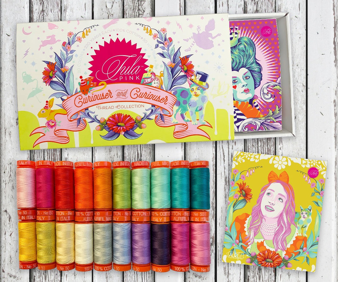 Aurifil Tula Pink Curiouser and Curiouser 50wt ompelulankapaketti