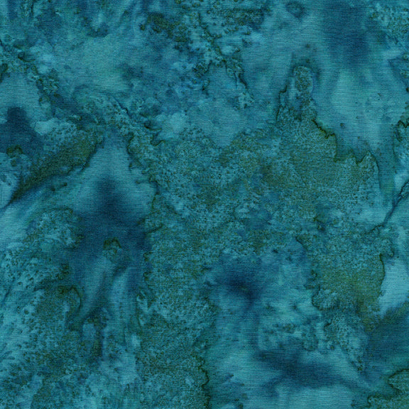 Kathy Engle - Foundations Teal puuvillakangas batiikki