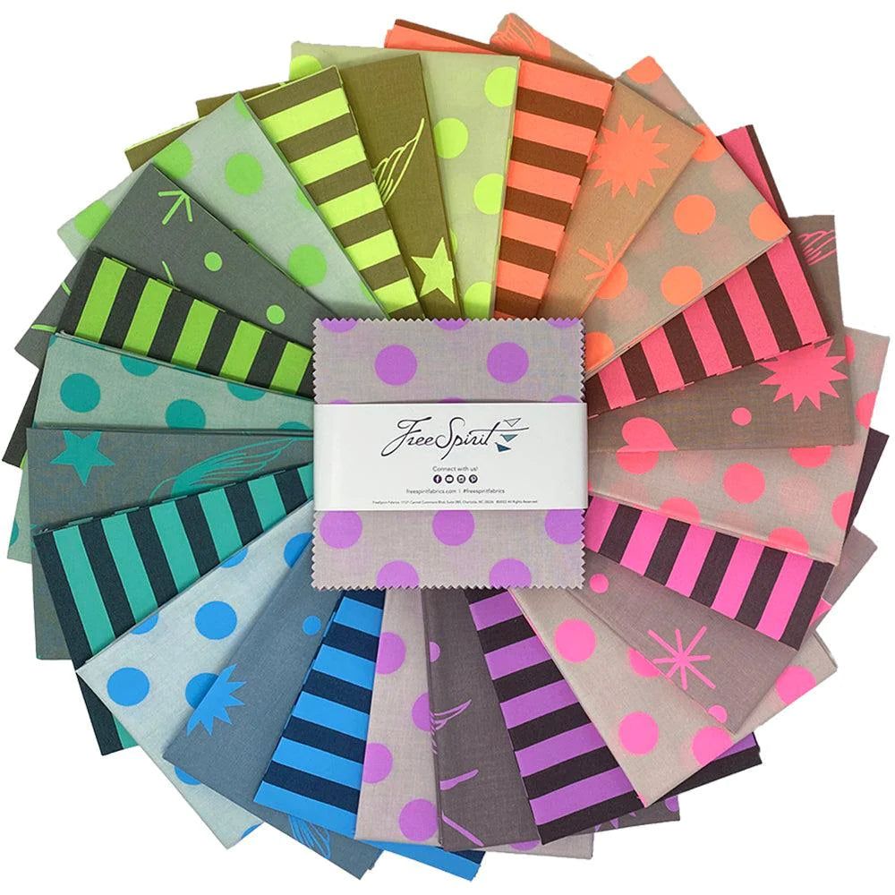 Tula Pink True Colors Neon Inks, puuvillakangas Charm Pack