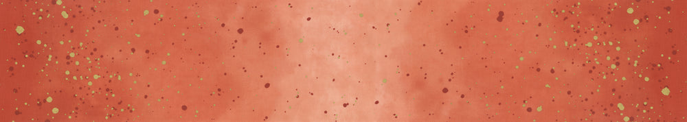 Lähikuva V&Co Ombre Galaxy Metallic Persimmon 10873-216M -puuvillakankaasta, jossa on metallinhohto ja liukuvärjäys, oranssi.