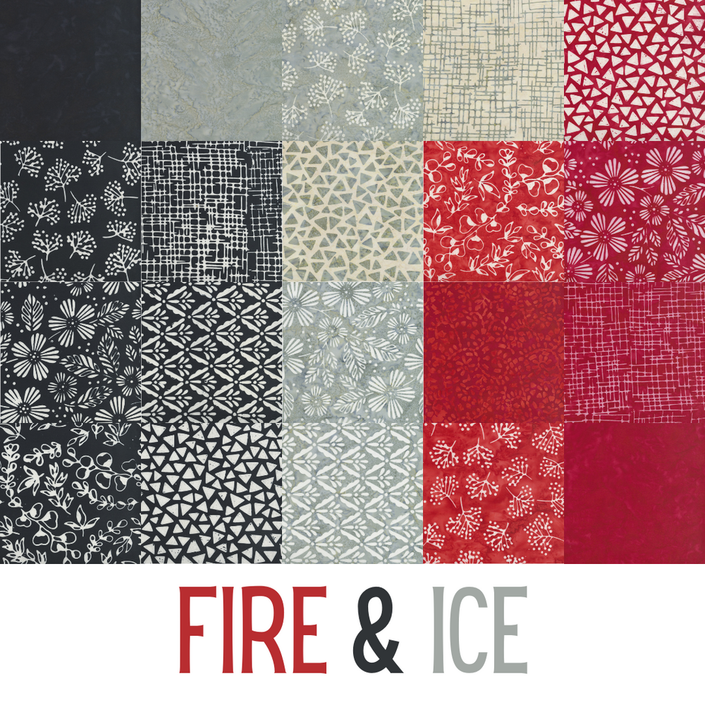 Fire and Ice Batiks Fat Quarter - puuvillakangas FQ-nippu