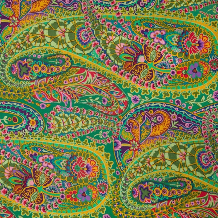 Kaffe Fassett, Paisley Jungle, Green GP60.GREEN puuvillakangas
