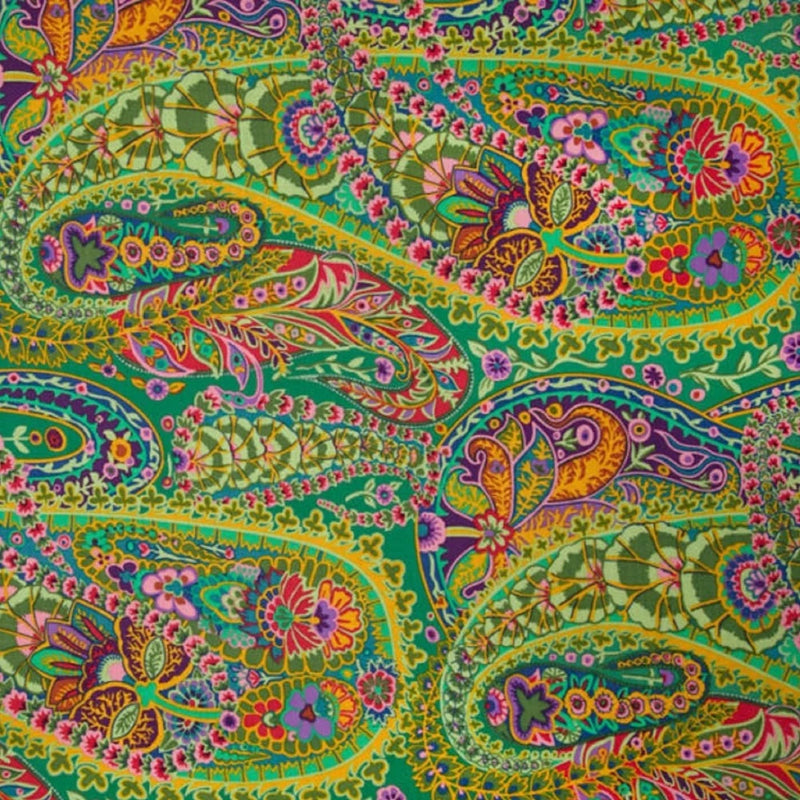 Kaffe Fassett, Paisley Jungle, Green GP60.GREEN puuvillakangas