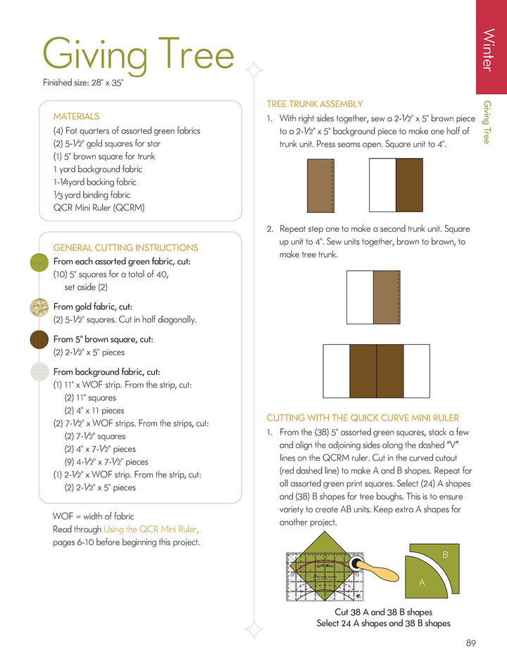 Mini Wonderful Curves: 16 Seasonal Quilt Projects Using the QCR Mini Patterns for Wall Hangings Runners, & Quilts