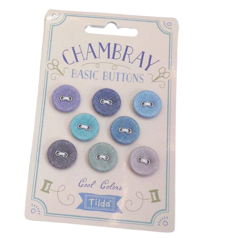 Tilda Chambray Napit 16mm, 8 kpl