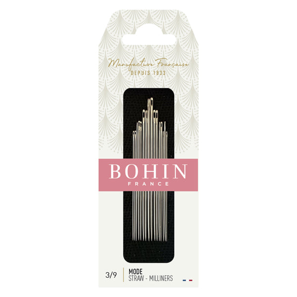 Bohin Milliners-neulat (Straw) No. 3-9, 15 kpl