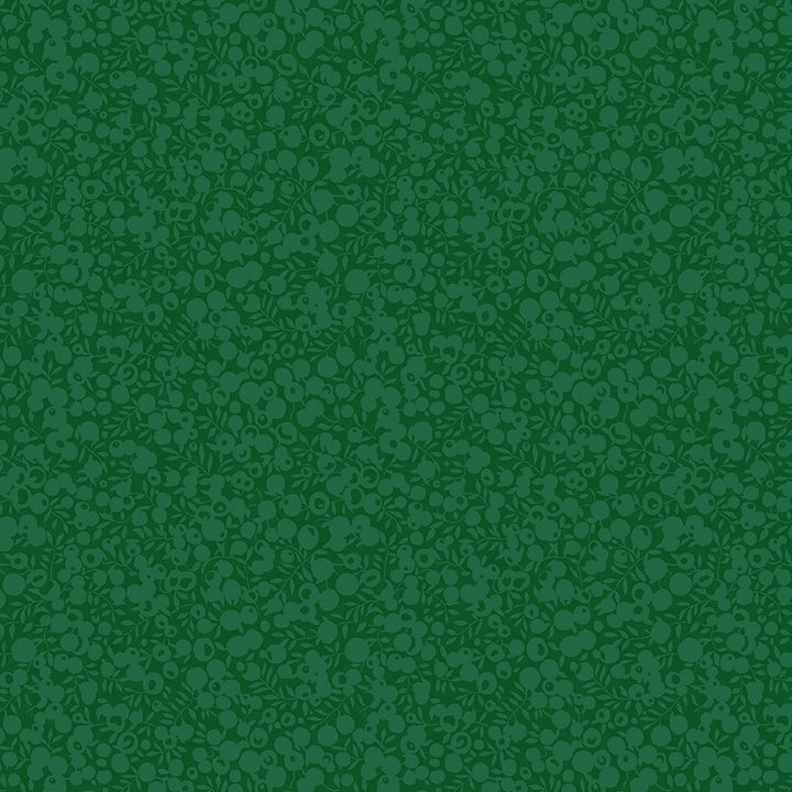 Liberty Wiltshire Shadow Forest puuvillakangas, vihreän sävyinen marja- ja lehtikuosi.