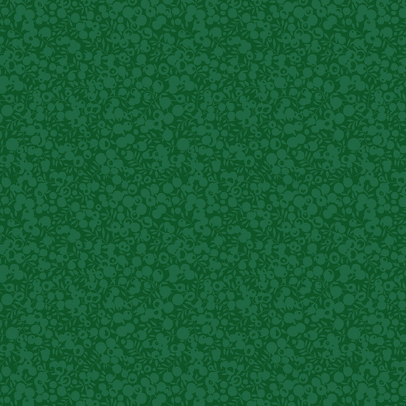 Liberty Wiltshire Shadow Forest puuvillakangas, vihreän sävyinen marja- ja lehtikuosi.