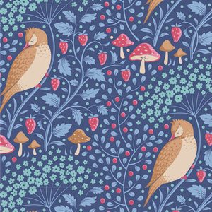 Tilda, Hibernation - Sleepybird Denim 100523 puuvillakangas Media 1 of 2