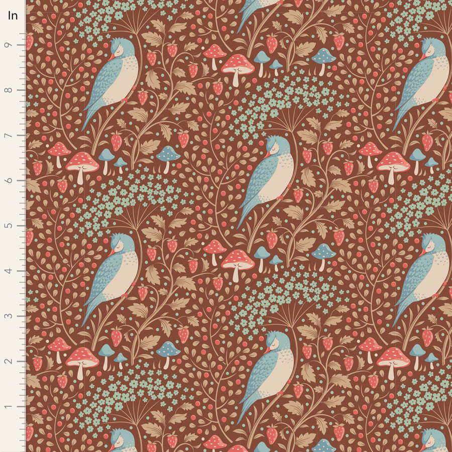 Tilda, Hibernation - Sleepybird Pecan 100533 puuvillakangas