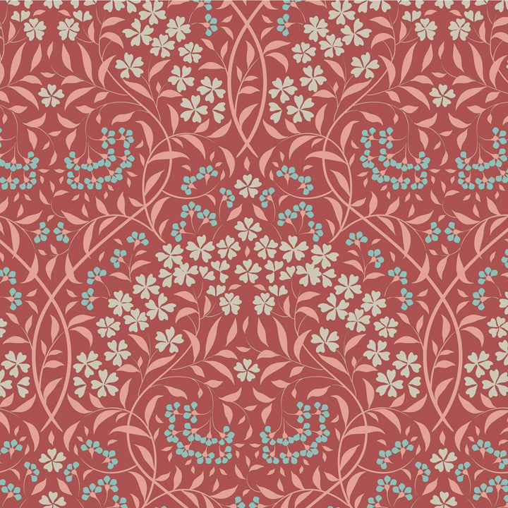 Tilda - Sanctuary FQ Bundle Maroon/Rhubarb Cotton Fabrics