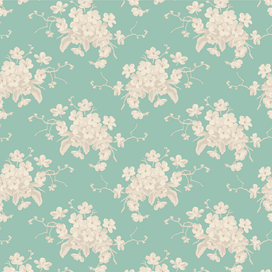 Tilda - Sunday Brunch Lime-Teal Fat Quarter -nippu, 5kpl puuvillakankaita