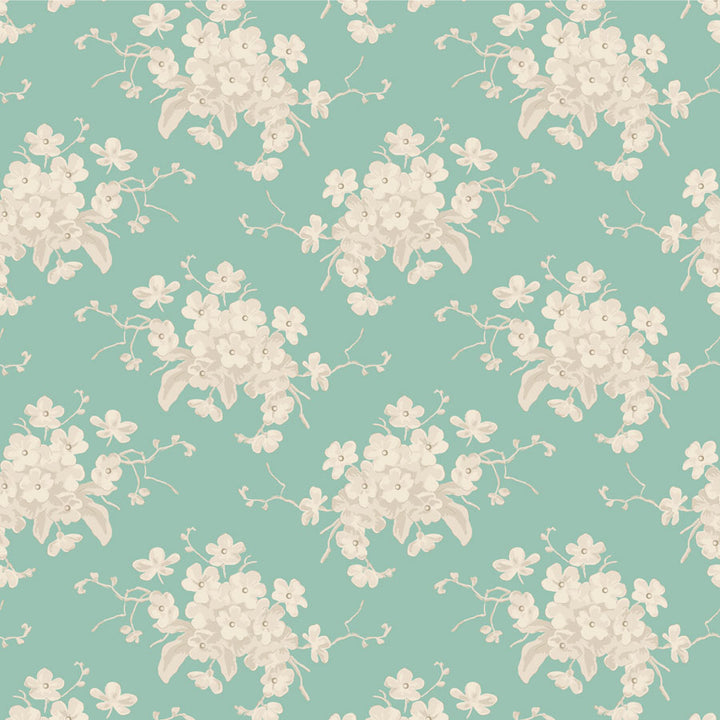 Tilda - Sunday Brunch Lime-Teal Fat Quarter -nippu, 5kpl puuvillakankaita