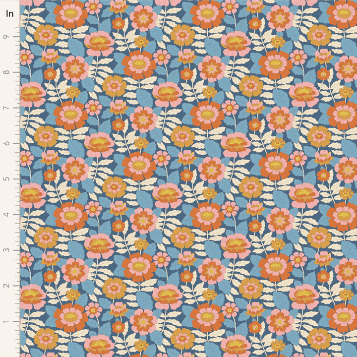 Tilda - Wallflower Fat Quarter Bundle Blue Cotton Fabrics