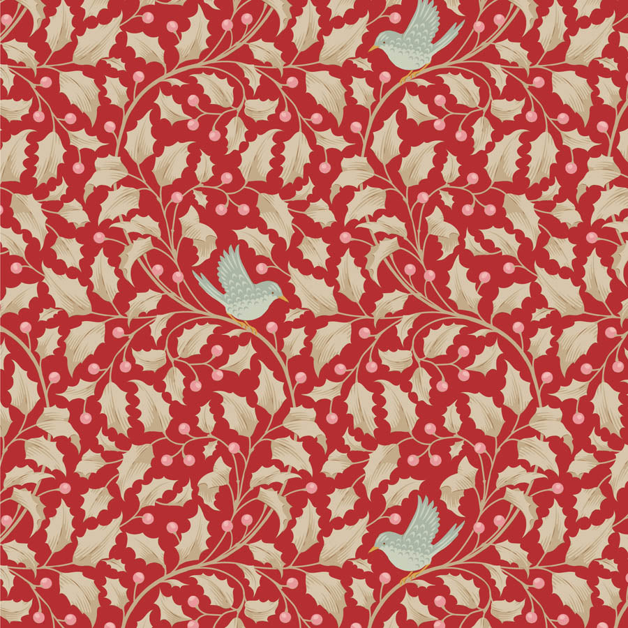 Tilda - Merry Little Christmas Red Fat Quarter Bundle, 5 bomullstyger