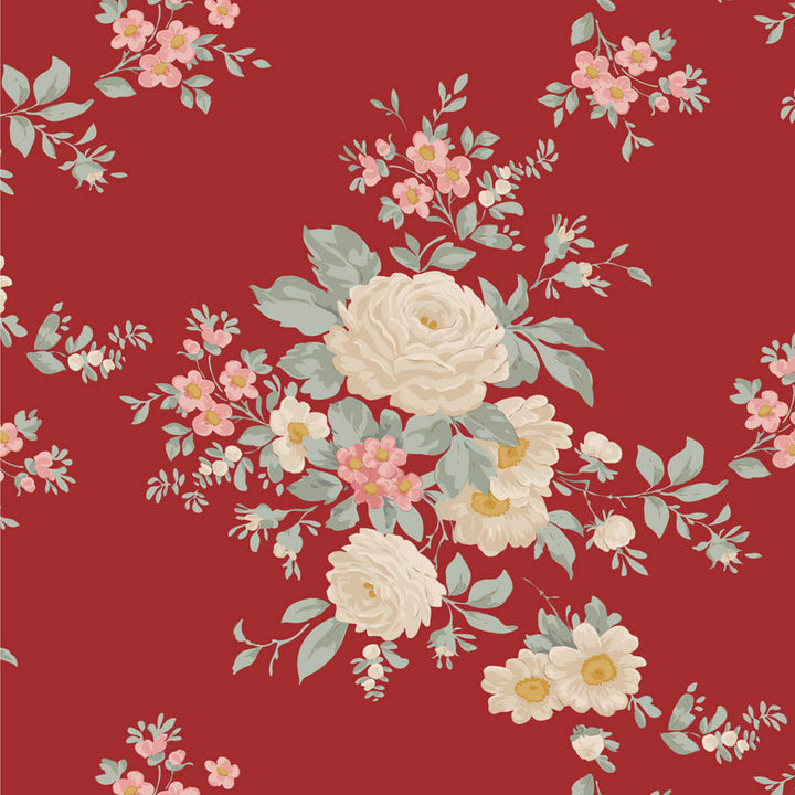 Tilda - Merry Little Christmas Red Fat Quarter Bundle, 5 bomullstyger