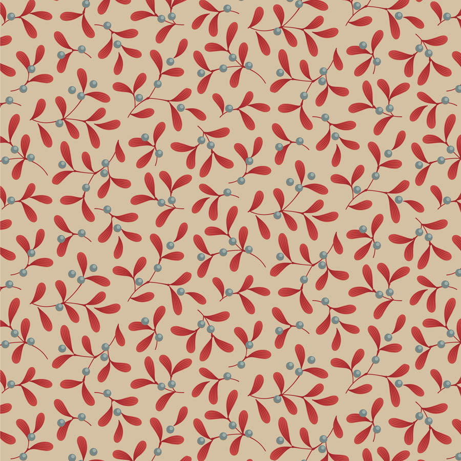 Tilda - Merry Little Christmas Red Fat Quarter Bundle, 5 bomullstyger