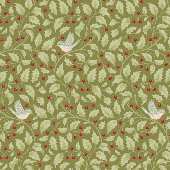 Tilda - Merry Little Christmas Grönt Fat Quarter-paket, 5 bomullstyger