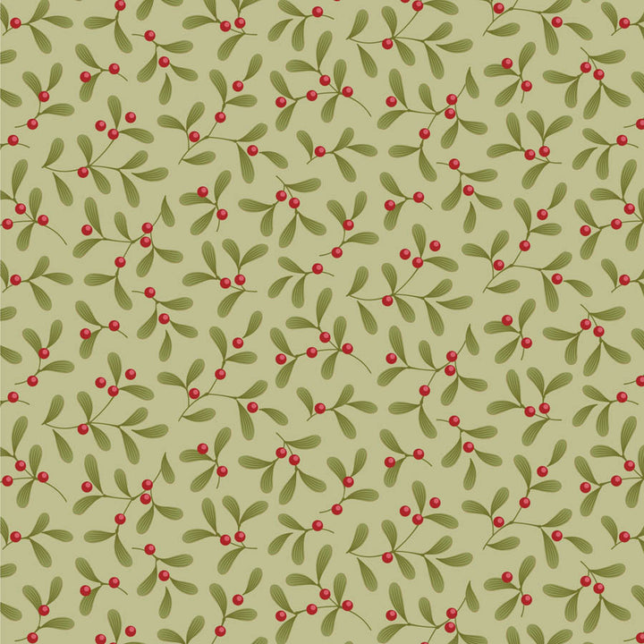 Tilda - Merry Little Christmas Grönt Fat Quarter-paket, 5 bomullstyger