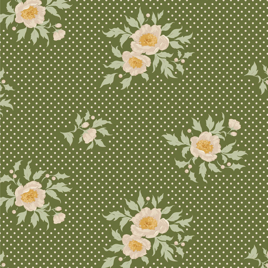 Tilda - Merry Little Christmas Grönt Fat Quarter-paket, 5 bomullstyger