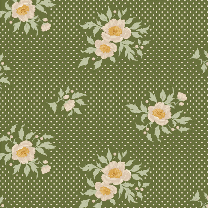 Tilda - Merry Little Christmas Grönt Fat Quarter-paket, 5 bomullstyger