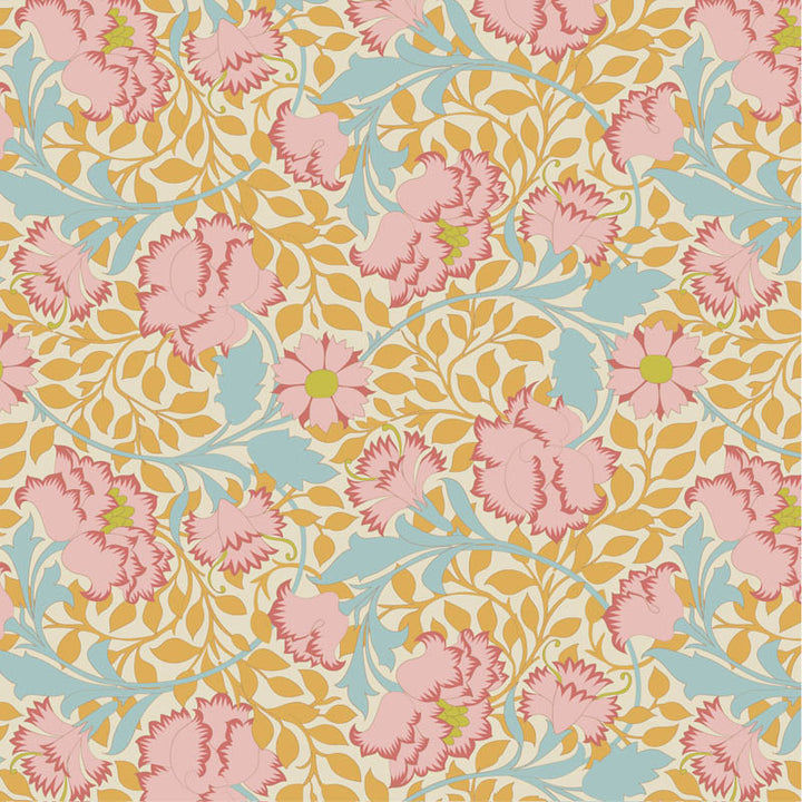 Tilda - Songbird Keltainen -nippu, 5kpl puuvillakankaita