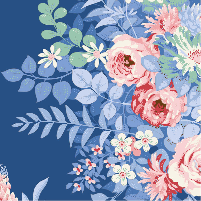 Tilda - Something Blue 100675 Whimsyflower Night puuvillakangas