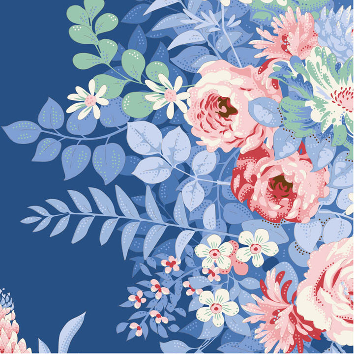 Tilda - Something Blue 100675 Whimsyflower Night puuvillakangas